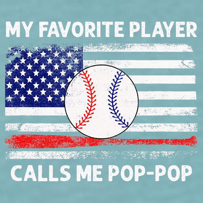 My Favorite Player Calls Me Pop Pop American Flag Baseball Sueded Cloud Jersey T-Shirt