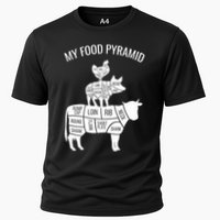My Food Pyramid Funny Carnivore Cow Pig Chicken Cooling Performance Crew T-Shirt