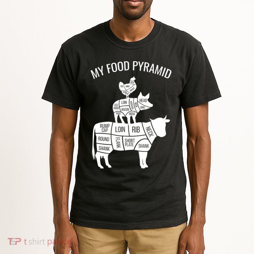 My Food Pyramid Funny Carnivore Cow Pig Chicken Tall T-Shirt