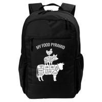 My Food Pyramid Funny Carnivore Cow Pig Chicken Backpack