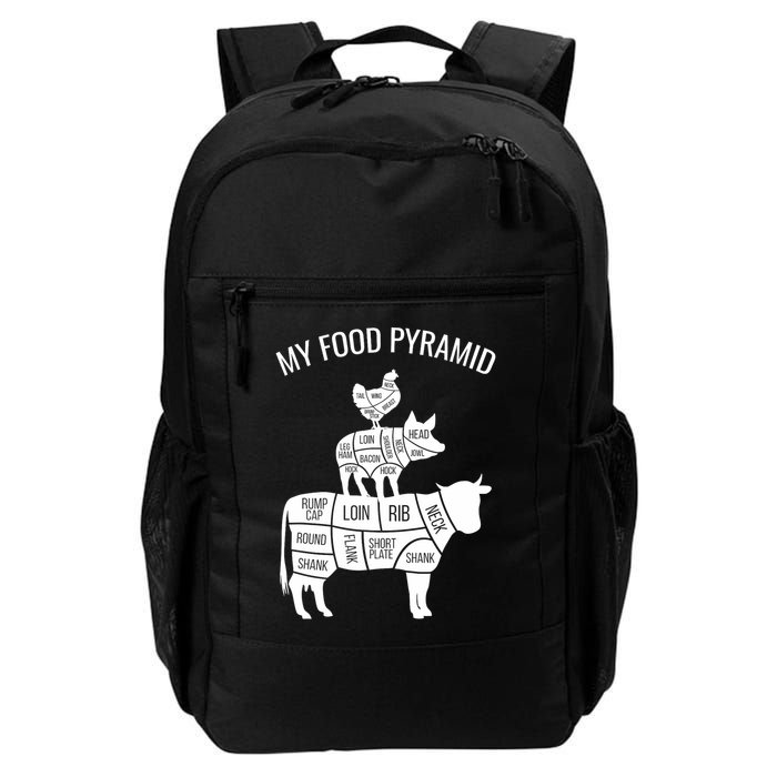 My Food Pyramid Funny Carnivore Cow Pig Chicken Backpack
