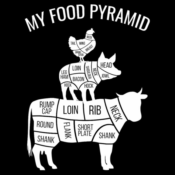 My Food Pyramid Funny Carnivore Cow Pig Chicken Mesh Reversible Basketball Jersey Tank