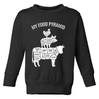 My Food Pyramid Funny Carnivore Cow Pig Chicken Toddler Sweatshirt
