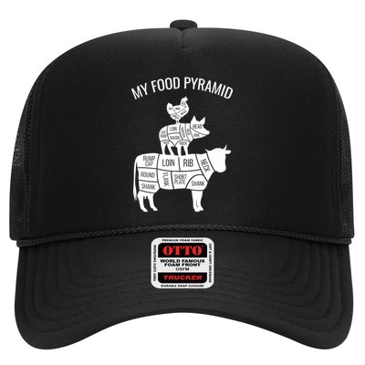My Food Pyramid Funny Carnivore Cow Pig Chicken Trucker Hat