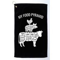 My Food Pyramid Funny Carnivore Cow Pig Chicken Golf Towel