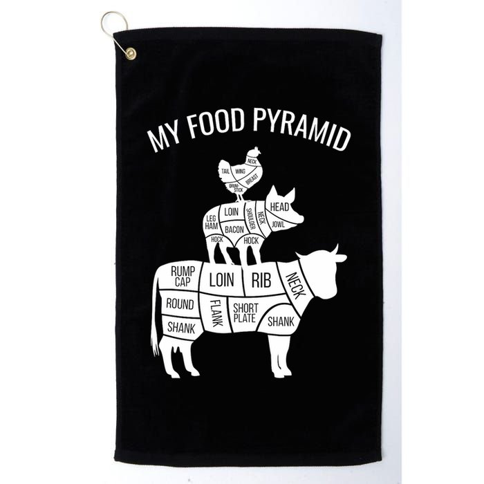 My Food Pyramid Funny Carnivore Cow Pig Chicken Golf Towel