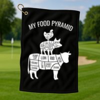 My Food Pyramid Funny Carnivore Cow Pig Chicken Golf Towel