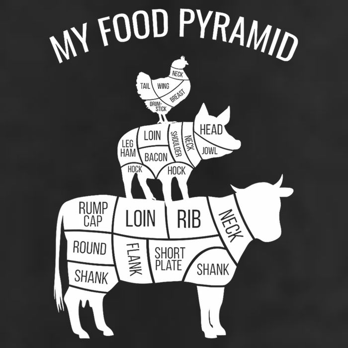 My Food Pyramid Funny Carnivore Cow Pig Chicken Golf Towel