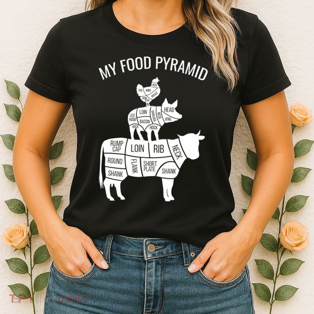 My Food Pyramid Funny Carnivore Cow Pig Chicken Womens T-Shirt