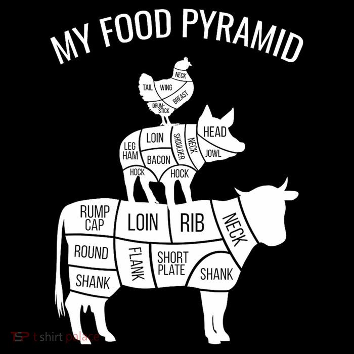 My Food Pyramid Funny Carnivore Cow Pig Chicken Kids T-Shirt
