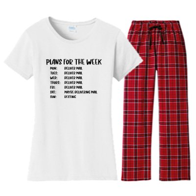 Mailman  Funny Postal Women's Flannel Pajama Set