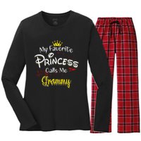 My Favorite Princess Calls Me Grammy Women's Long Sleeve Flannel Pajama Set 