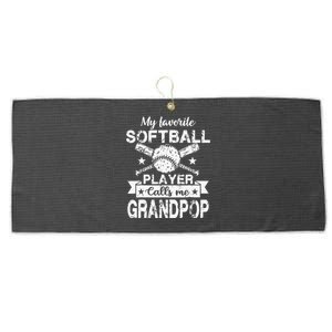 My Favorite Player Calls Me Grandpop Baseball player Large Microfiber Waffle Golf Towel