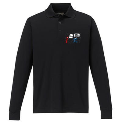 Maths Funny Pi Be Rational Get Real Mathematics Gift Performance Long Sleeve Polo