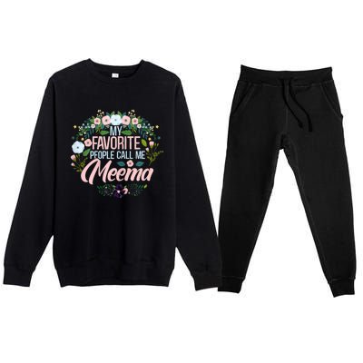 My Favorite People Call Me Meema Premium Crewneck Sweatsuit Set