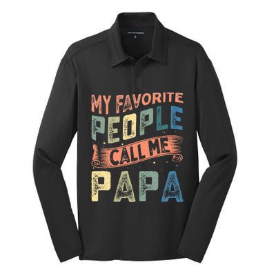 My Favorite People Call Me Papa Silk Touch Performance Long Sleeve Polo