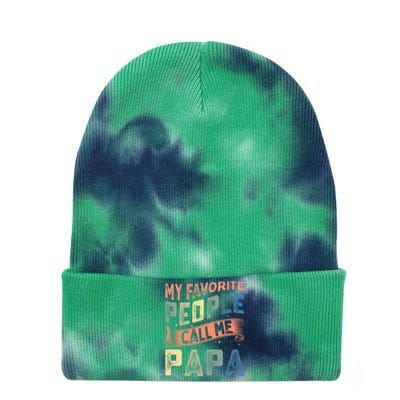 My Favorite People Call Me Papa Tie Dye 12in Knit Beanie