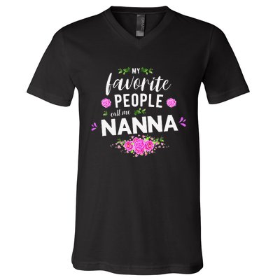 My Favorite People Call Me Nanna Maltese Grandma V-Neck T-Shirt