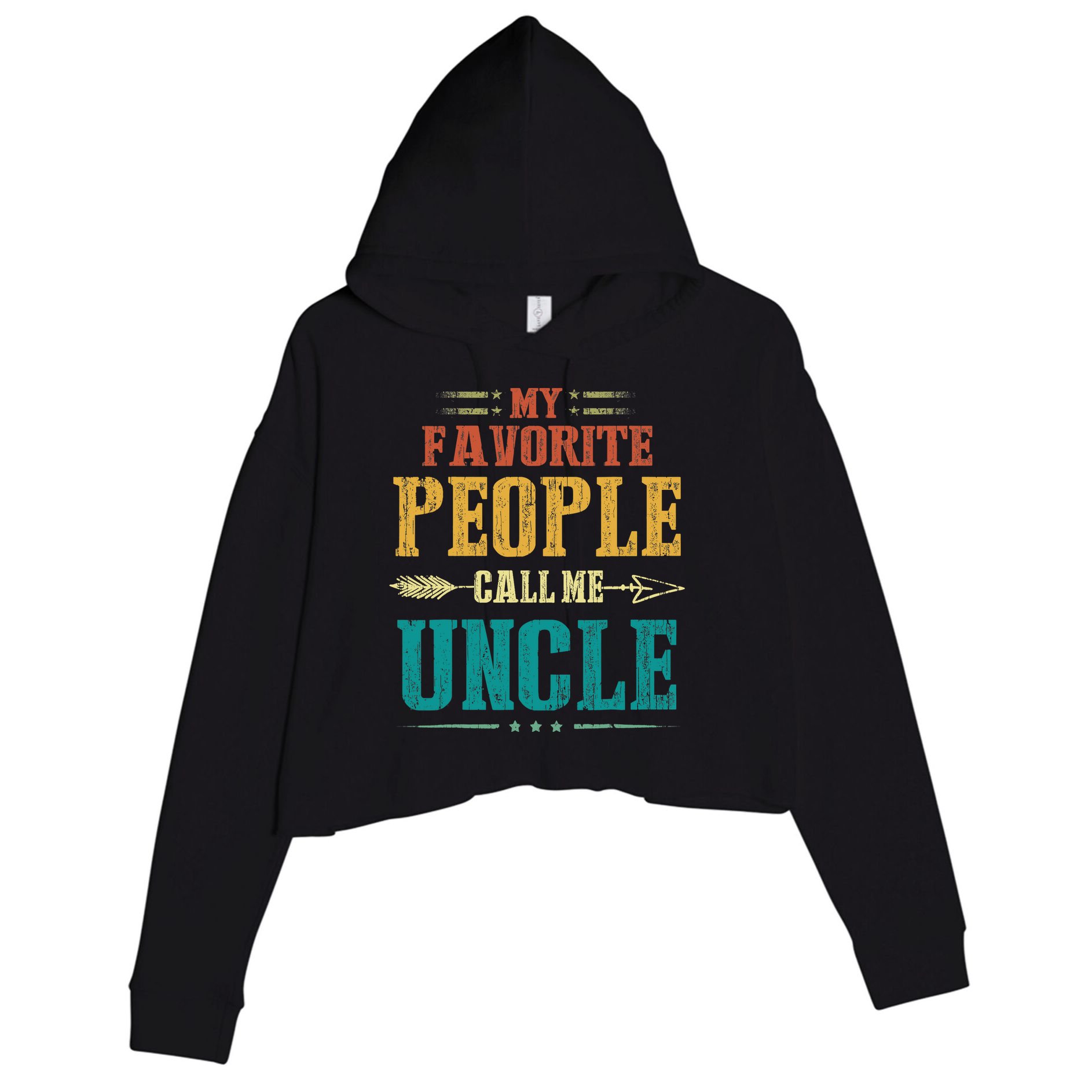 My Favorite People Call Me Uncle Funny Fathers Day Crop Fleece Hoodie