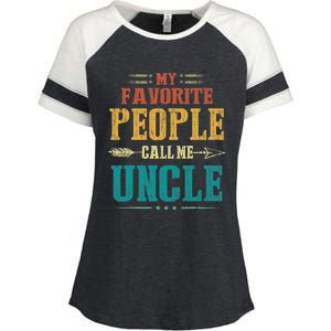 My Favorite People Call Me Uncle Funny Fathers Day Enza Ladies Jersey Colorblock Tee