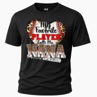 My Favorite Player Calls Me Nana Baseball Leopard Grandma, Mother's Day Cooling Performance Crew T-Shirt