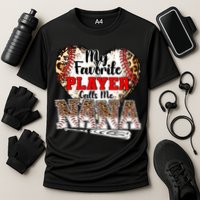 My Favorite Player Calls Me Nana Baseball Leopard Grandma, Mother's Day Cooling Performance Crew T-Shirt