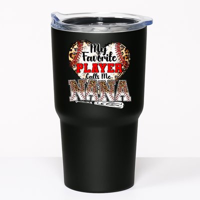 My Favorite Player Calls Me Nana Baseball Leopard Grandma, Mother's Day Tumbler