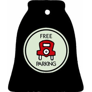 M.O.N.O.P.O.L.Y Free Parking Game Board Ceramic Bell Ornament