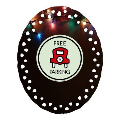 M.O.N.O.P.O.L.Y Free Parking Game Board Ceramic Oval Ornament