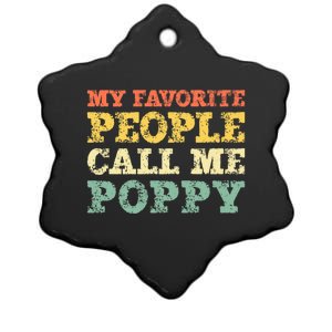 My Favorite People Call Me Poppy Ceramic Star Ornament