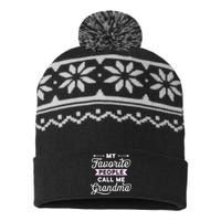 My Favorite People Call Me Grandma USA-Made Snowflake Beanie