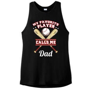 My Favorite Player Calls Me Dad Baseball Ladies PosiCharge Tri-Blend Wicking Tank