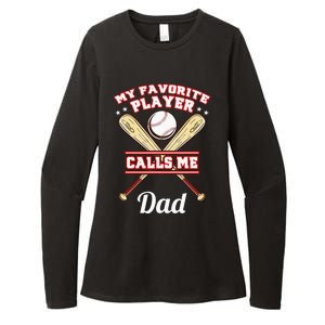 My Favorite Player Calls Me Dad Baseball Womens CVC Long Sleeve Shirt