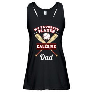 My Favorite Player Calls Me Dad Baseball Ladies Essential Flowy Tank