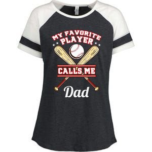 My Favorite Player Calls Me Dad Baseball Enza Ladies Jersey Colorblock Tee