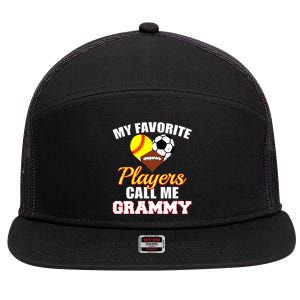 My Favorite Players Softball Soccer Football Grammy 7 Panel Mesh Trucker Snapback Hat