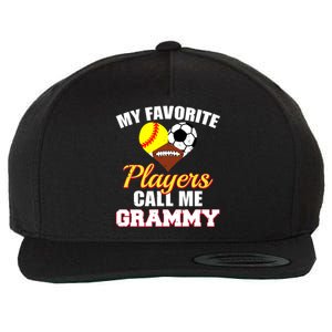 My Favorite Players Softball Soccer Football Grammy Wool Snapback Cap