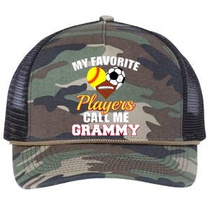 My Favorite Players Softball Soccer Football Grammy Retro Rope Trucker Hat Cap