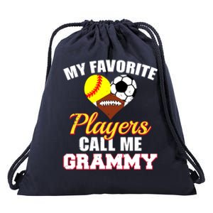 My Favorite Players Softball Soccer Football Grammy Drawstring Bag