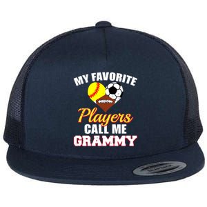 My Favorite Players Softball Soccer Football Grammy Flat Bill Trucker Hat