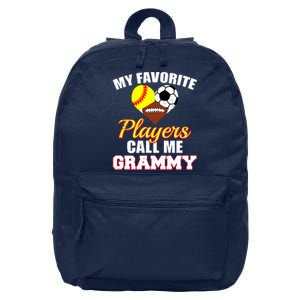 My Favorite Players Softball Soccer Football Grammy 16 in Basic Backpack