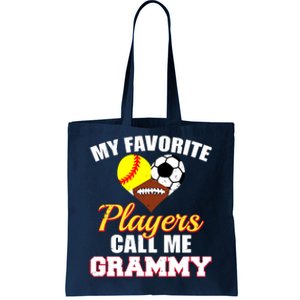 My Favorite Players Softball Soccer Football Grammy Tote Bag