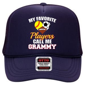 My Favorite Players Softball Soccer Football Grammy High Crown Mesh Back Trucker Hat