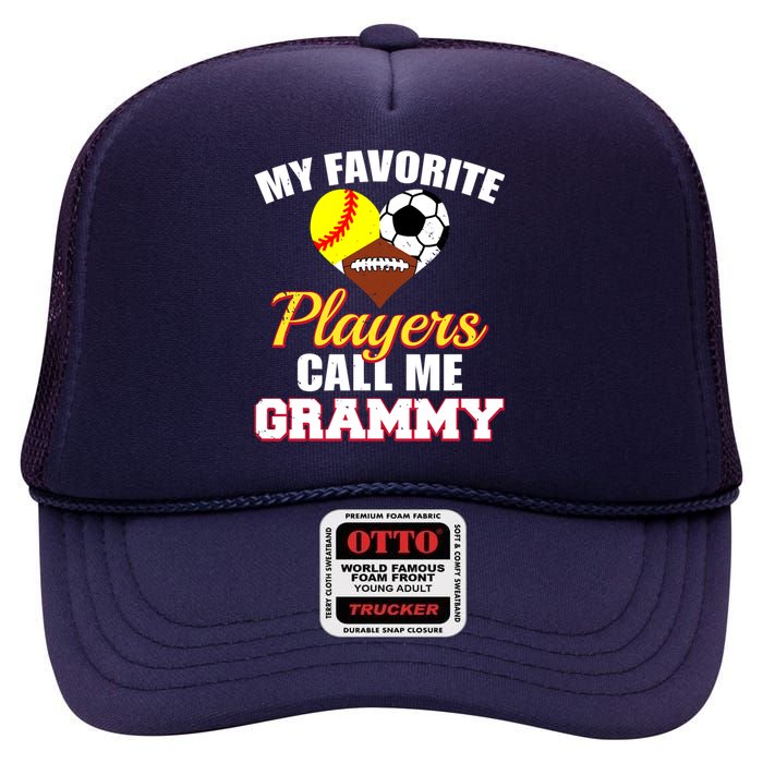 My Favorite Players Softball Soccer Football Grammy High Crown Mesh Back Trucker Hat