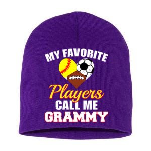 My Favorite Players Softball Soccer Football Grammy Short Acrylic Beanie