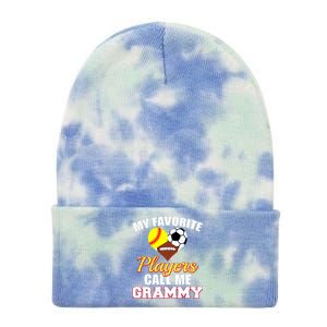 My Favorite Players Softball Soccer Football Grammy Tie Dye 12in Knit Beanie