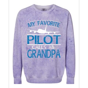 My Favorite Pilot Calls Me Grandpa Colorblast Crewneck Sweatshirt