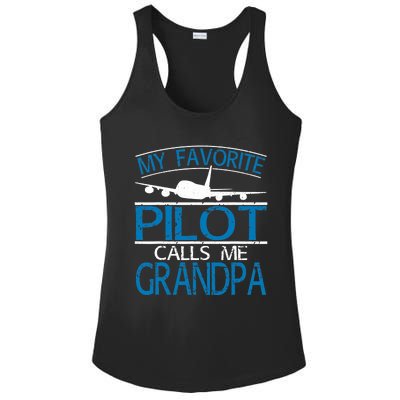 My Favorite Pilot Calls Me Grandpa Ladies PosiCharge Competitor Racerback Tank