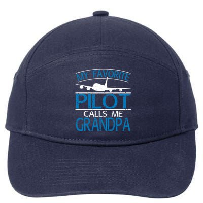 My Favorite Pilot Calls Me Grandpa 7-Panel Snapback Hat