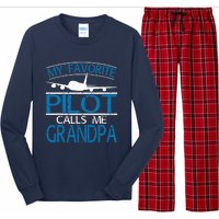 My Favorite Pilot Calls Me Grandpa Long Sleeve Pajama Set